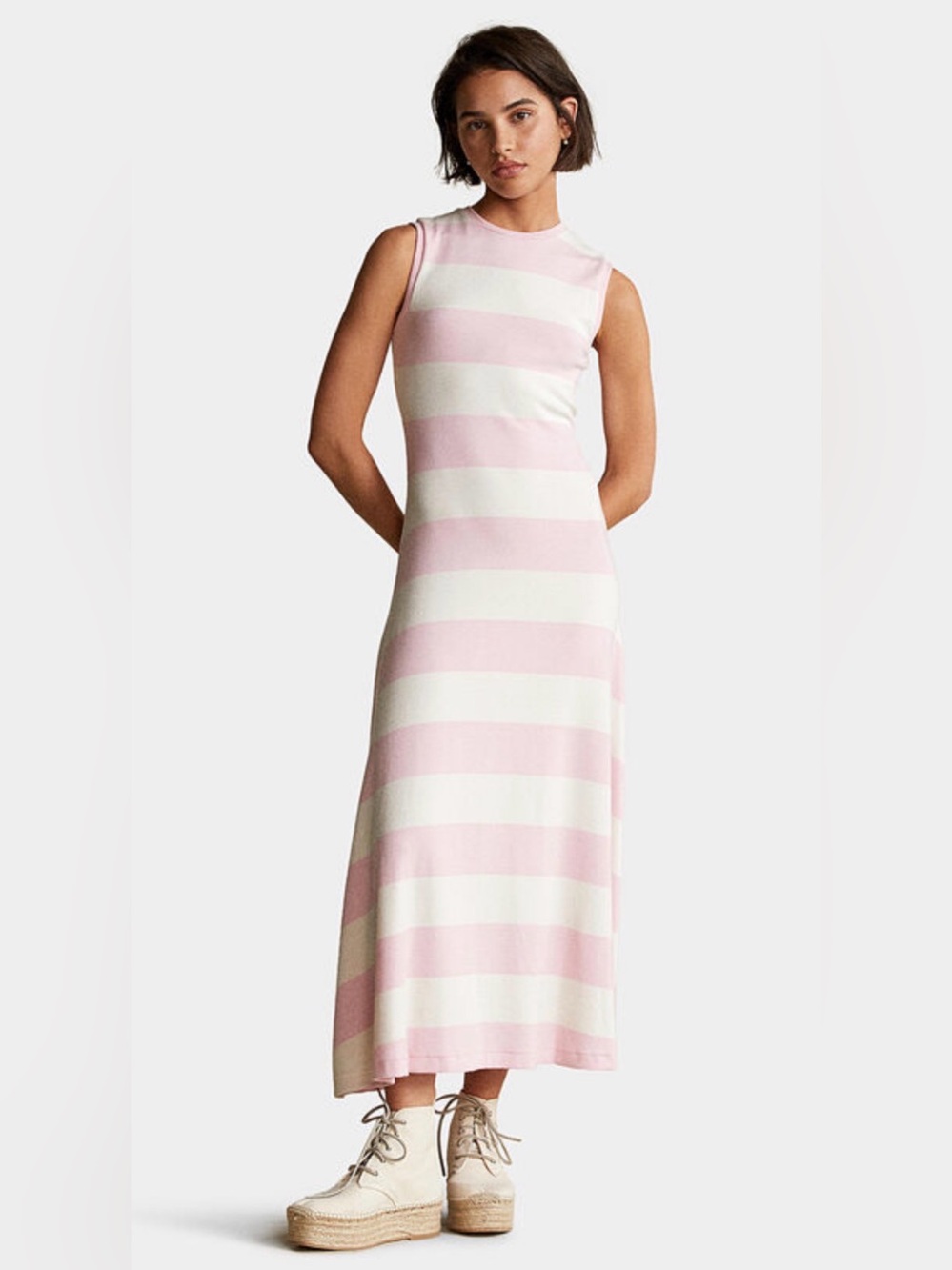 Ralph Lauren Sleeveless Striped Dress - Pink